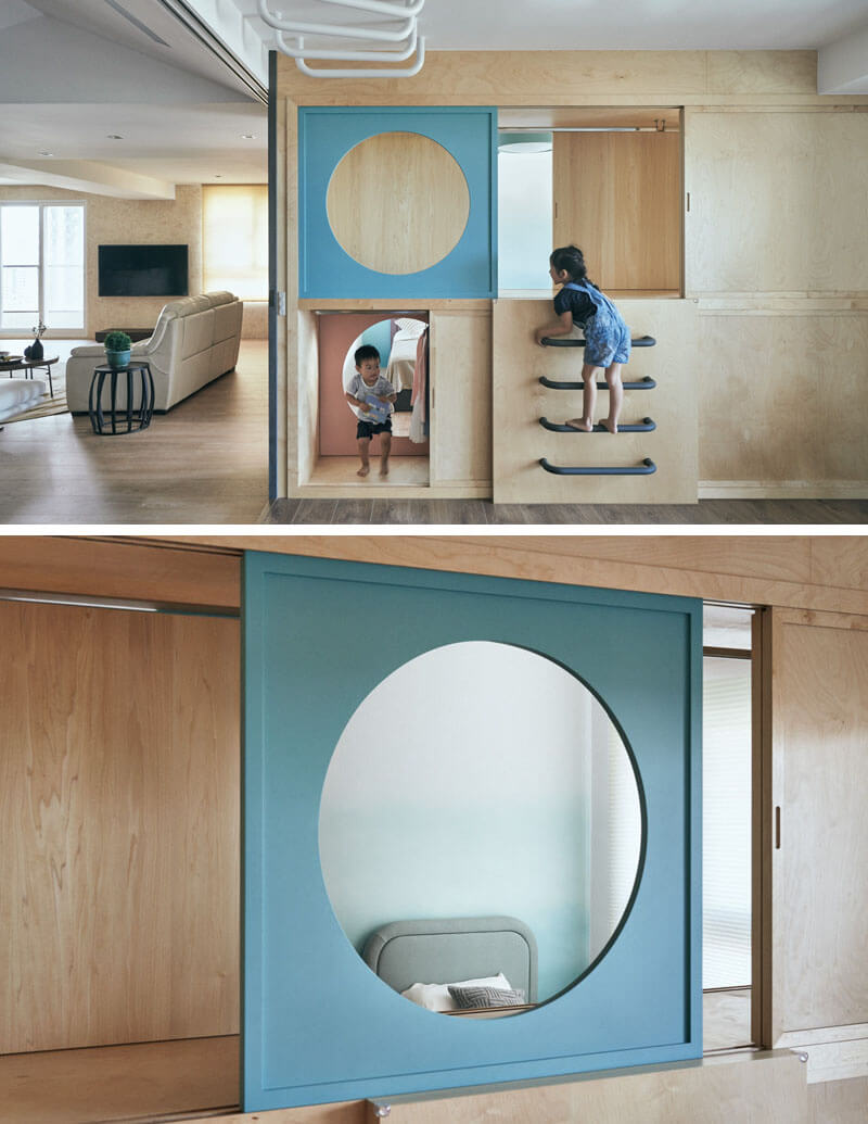 Design Detail A Wardrobe With Tunnels Connects A Play Area With The Children’s Bedroom-3